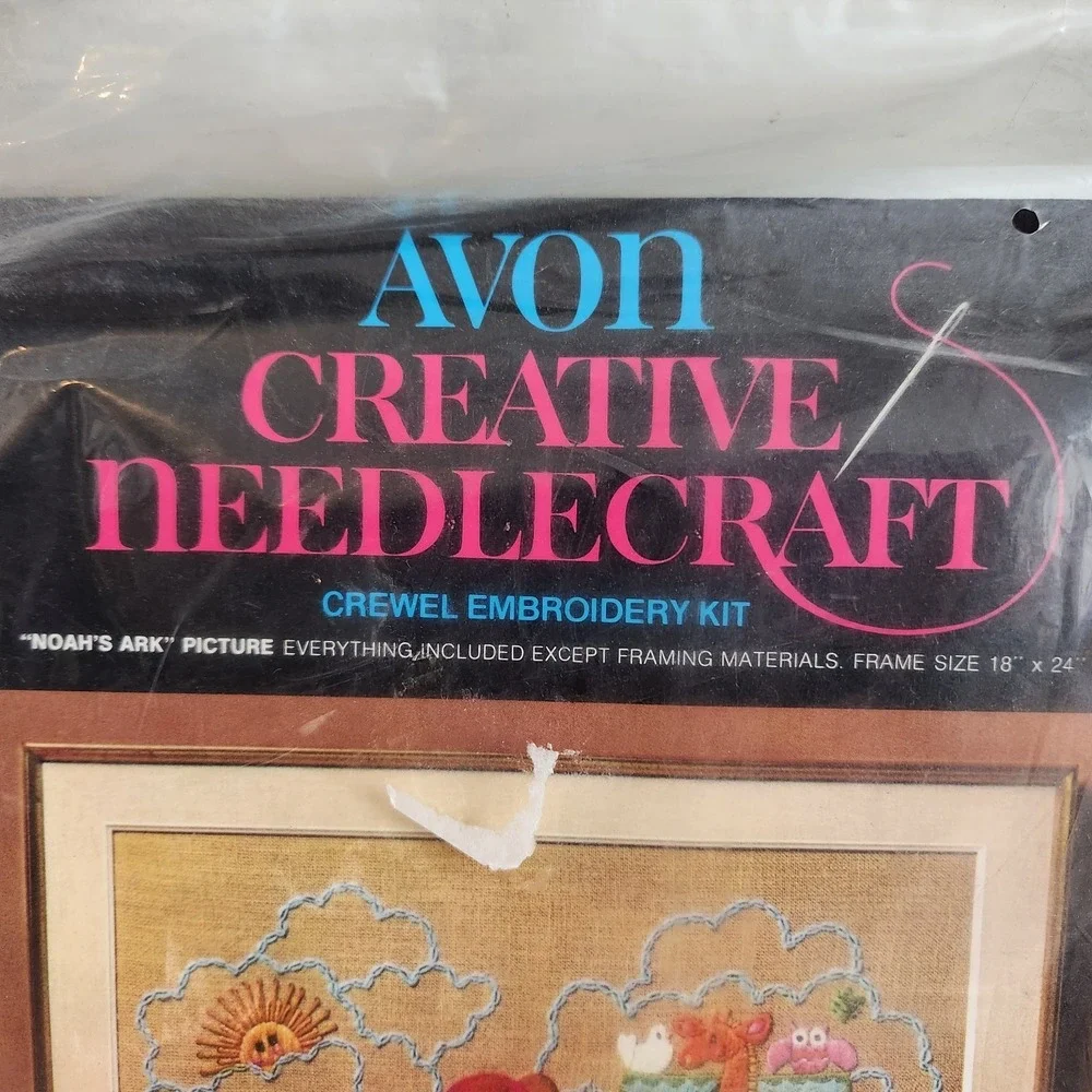 NEW Vintage Avon Creative Needlecraft NOAH'S ARK‎ Picture Crewel Embroidery Kit